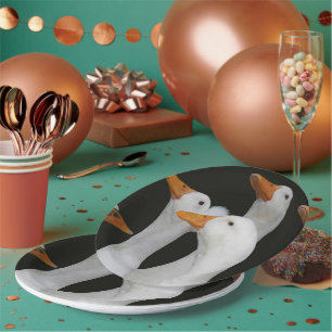 Assiettes En Carton Canards blancs