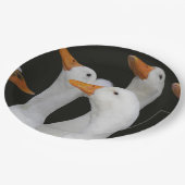Assiettes En Carton Canards blancs (Angle)
