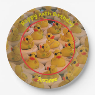 Assiettes En Carton Canards en caoutchouc jaunes Fête d'anniversaire p