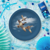 Assiettes En Carton Canards Mallard Sur Bleu (Fête)