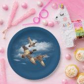 Assiettes En Carton Canards Mallard Sur Bleu (Fête)