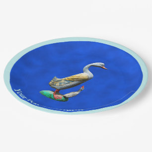 Assiettes En Carton Canards patinés en bois