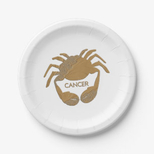 Assiettes En Carton Cancer Crabe Zodiaque