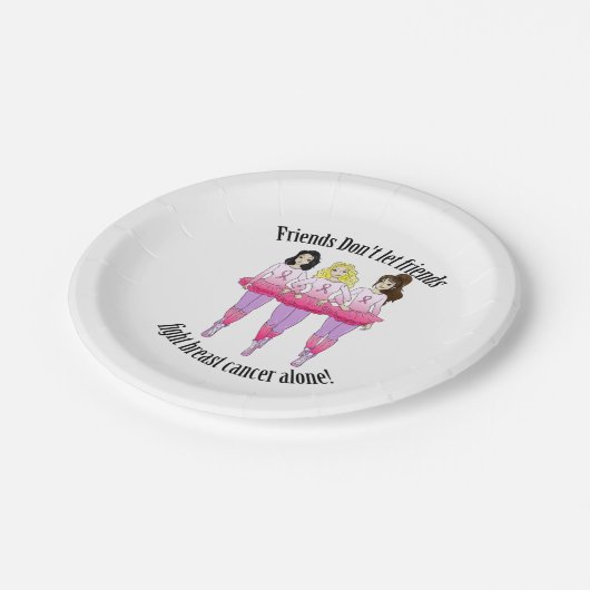 Assiettes En Carton Cancer du sein : Personne ne combat seul (Angle)