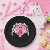 Assiettes En Carton Cancer du sein Squelette Coeur de la main Signal r (Fête)