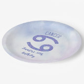 Assiettes En Carton Cancer personnalisé mignon Astrologie violette fêt (Angle)