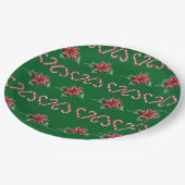 Assiettes En Carton Candy Cane Heart and Holly Pattern – Festive Chris (Angle)