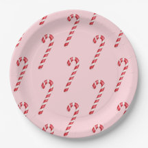 Candy cane red white stripes on pink watercolor