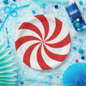 Assiettes En Carton Candy cane swirl (Fête)