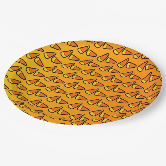 Assiettes En Carton Candy Corn Halloween Party (Angle)