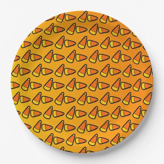 Assiettes En Carton Candy Corn Halloween Party (Devant)