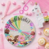Assiettes En Carton Candy et Rainbow Swirl (Fête)