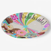 Assiettes En Carton Candy et Rainbow Swirl (Angle)