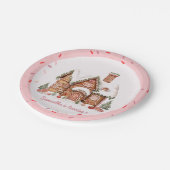 Assiettes En Carton "Candy Gingerbread Maison rose Anniversaire (Angle)