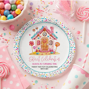 Assiettes En Carton Candyland Sweet Celebration Anniversaire de enfant