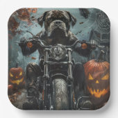 Assiettes En Carton Cane Corso équitation Moto Halloween Effrayant (Recto)