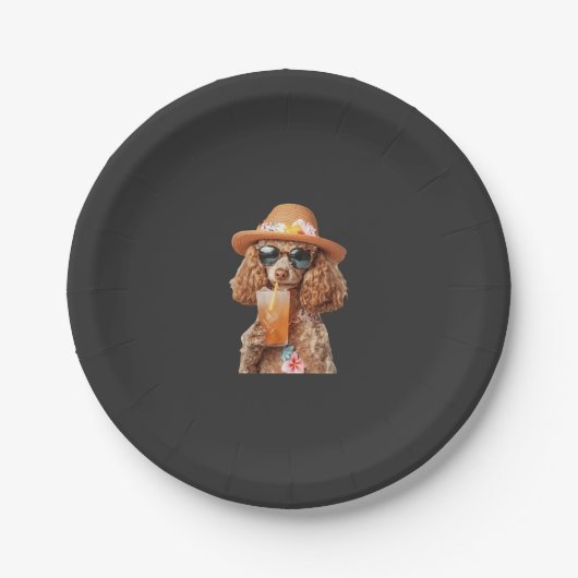 Assiettes En Carton Caniche (Devant)