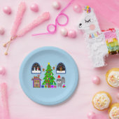 Assiettes En Carton Caniche gris Noël #6 Plaques en papier (Fête)