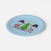 Assiettes En Carton Caniche gris Noël #6 Plaques en papier (Angle)