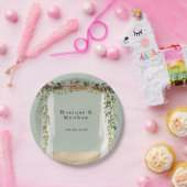 Assiettes En Carton Canopée de sable de plage Elégant Mariage moderne (Fête)