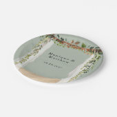 Assiettes En Carton Canopée de sable de plage Elégant Mariage moderne (Angle)