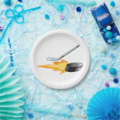 Assiettes En Carton Canot de hockey à flammes (Fête)