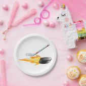 Assiettes En Carton Canot de hockey à flammes (Fête)