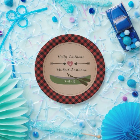 Assiettes En Carton Canot Plaid + Flèches Mariage rustique (Fête)