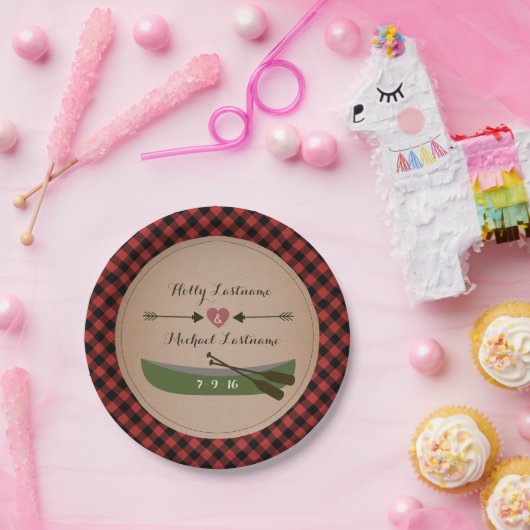 Assiettes En Carton Canot Plaid + Flèches Mariage rustique (Fête)