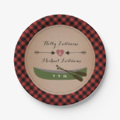 Assiettes En Carton Canot Plaid + Flèches Mariage rustique (Devant)