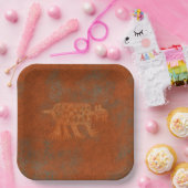 Assiettes En Carton Canyons Sud-Ouest Bobcat Petroglyph Design Paper P (Fête)