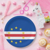 Assiettes En Carton Cap Verde flag (Fête)