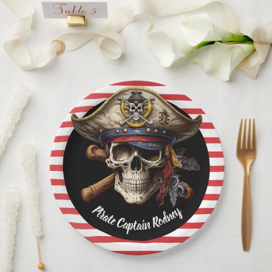 Assiettes En Carton Capitaine pirate (Mariage)