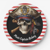 Assiettes En Carton Capitaine pirate (Devant)