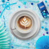 Assiettes En Carton Cappuccino Design Feuille En Coupe Blanche (Fête)