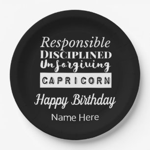 Assiettes En Carton Capricorn Zodiac Fun Caractéristiques Anniversaire