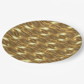Assiettes En Carton Captivating gold pattern (Angle)