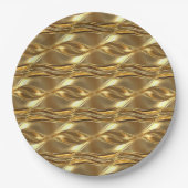 Assiettes En Carton Captivating gold pattern (Devant)