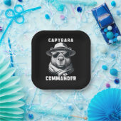 Assiettes En Carton Capybara Avec Lunettes De Soleil Capy Commander (Fête)