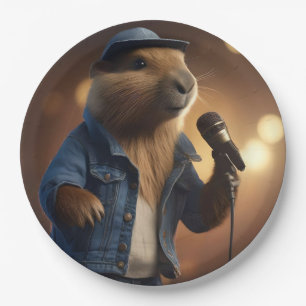 Assiettes En Carton "Capybara Cowboy : Serenading the Wild West"
