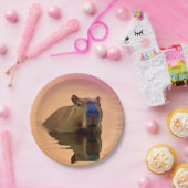 Assiettes En Carton Capybara Émergée d'un lac paisible (Fête)