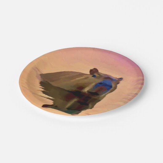 Assiettes En Carton Capybara Émergée d'un lac paisible (Angle)