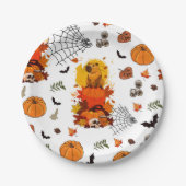 Assiettes En Carton Capybara Halloween. Citrouille sorcier. (Devant)