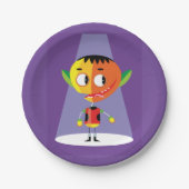 Assiettes En Carton Caractère de tête orange (Devant)