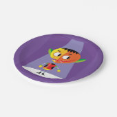 Assiettes En Carton Caractère de tête orange (Angle)