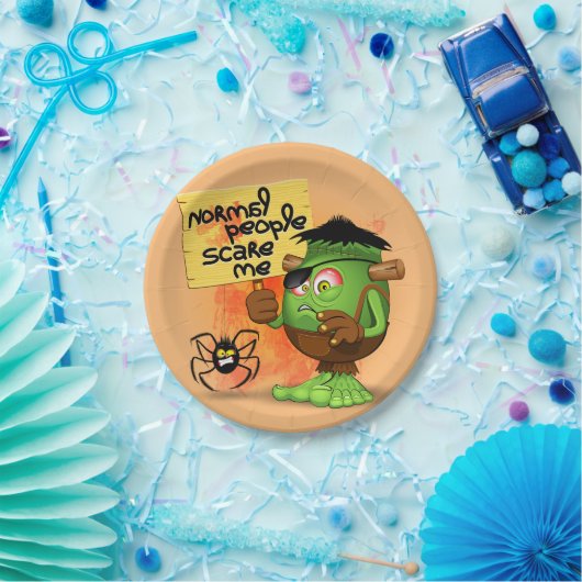 Assiettes En Carton Caractère Frankenstein de 'Normal People Scare Me' (Fête)