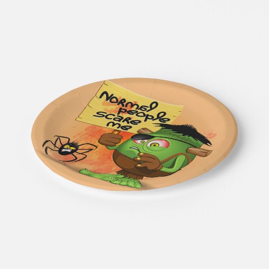 Assiettes En Carton Caractère Frankenstein de 'Normal People Scare Me' (Angle)