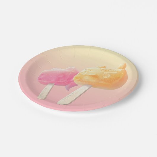 Assiettes En Carton Caractère Popsicles (Angle)