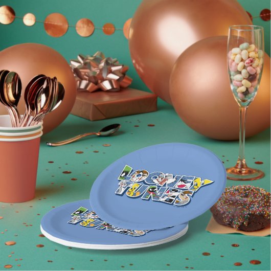 Assiettes En Carton Caractères LOONEY TUNES™ en lettres (Multi)