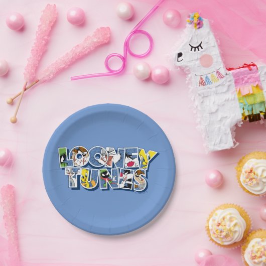 Assiettes En Carton Caractères LOONEY TUNES™ en lettres (Fête)